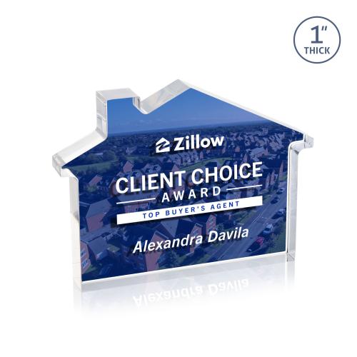 Awards and Plaques - Acrylic Trophies - Homestyle Full Color Dillon Sided Clear Unique Acrylic Trophy