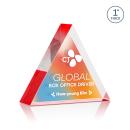 Spartan Triangle Full Color Dillon Sided Red Acrylic Trophy