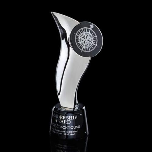 Awards and Plaques - Glass Trophies - James Flame Glass Trophy