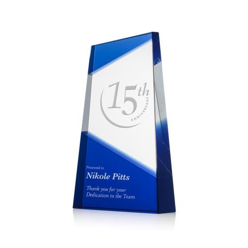 Awards and Plaques - Crystal Trophies - Gutierrez Blue Towers Crystal Trophy