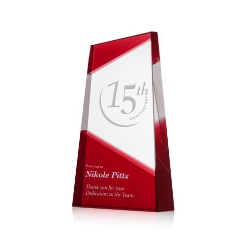 Awards and Plaques - Crystal Trophies - Gutierrez Red Towers Crystal Trophy