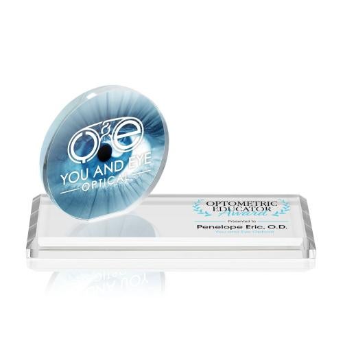 Awards and Plaques - Crystal Trophies - Hutchison Full Color Circle Wood Trophy