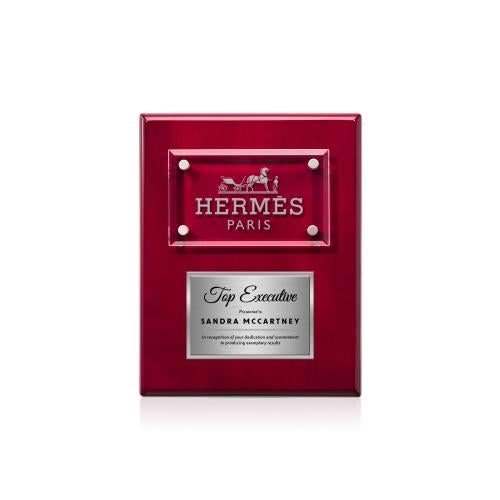 Awards and Plaques - Wall Plaque Awards - Woodward Plaque - Rosewood/Silver