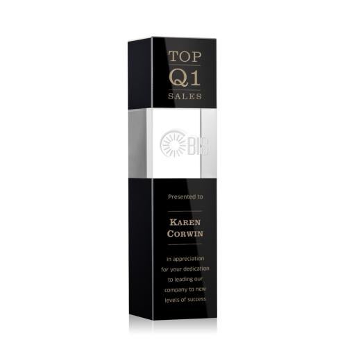 Awards and Plaques - Crystal Trophies - Price Tower Black Towers Crystal Trophy
