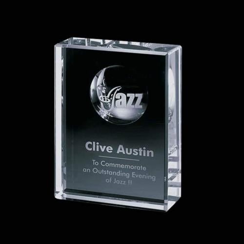 Awards and Plaques - Crystal Trophies - Godinez Rectangle Crystal Trophy