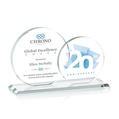 Awards and Plaques - Crystal Trophies - Dillon Drummond Full Color Circle Crystal Trophy