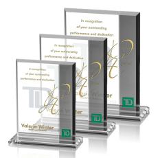 Moody Grey Rectangle Crystal Trophy - Crystal Trophies