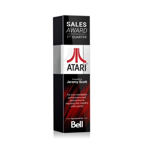 Awards and Plaques - Crystal Trophies - Price Full Color Black Towers Crystal Trophy