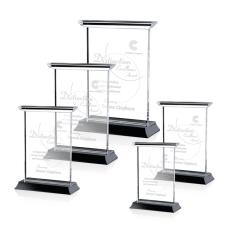 Isaac Black (Vertical) Rectangle Crystal Trophy - Crystal Trophies