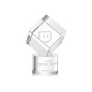 Klein on Round Base Clear Square / Cube Crystal Trophy