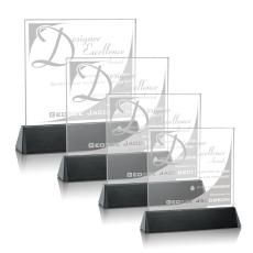 Holliday Square Black Square / Cube Crystal Trophy - Crystal Trophies