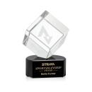 Klein on Half Round Base Black Square / Cube Crystal Trophy