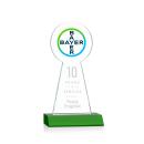 Laidlaw Full Color/Etch Green Circle Crystal Trophy