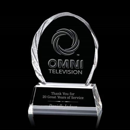 Awards and Plaques - Crystal Trophies - Landis Liquid&trade; Clear Peaks Crystal Trophy