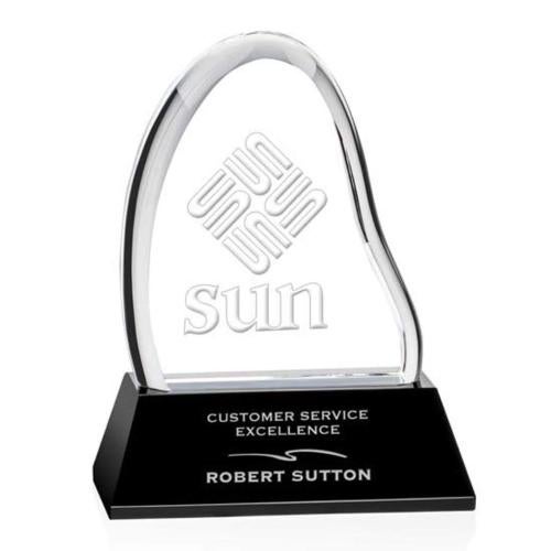 Awards and Plaques - Crystal Trophies - Anderson Liquid&trade; on Base Black Peaks Crystal Trophy
