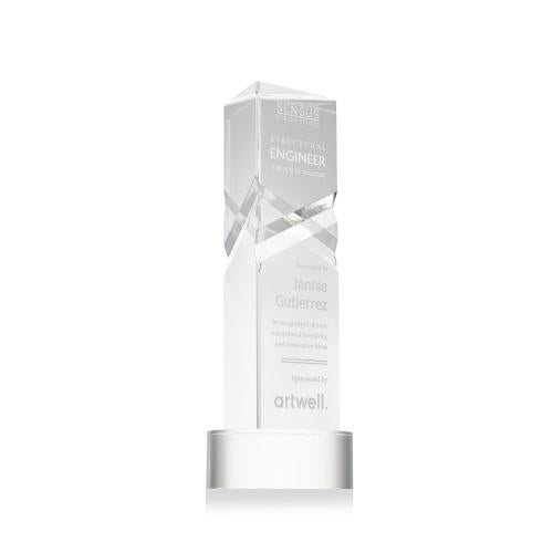 Awards and Plaques - Crystal Trophies - Groves on Lockwood Base Clear Towers Crystal Trophy