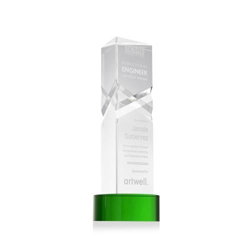 Awards and Plaques - Crystal Trophies - Groves on Lockwood Base Green Towers Crystal Trophy