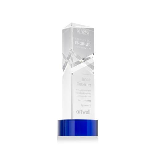 Awards and Plaques - Crystal Trophies - Groves on Lockwood Blue Towers Crystal Trophy