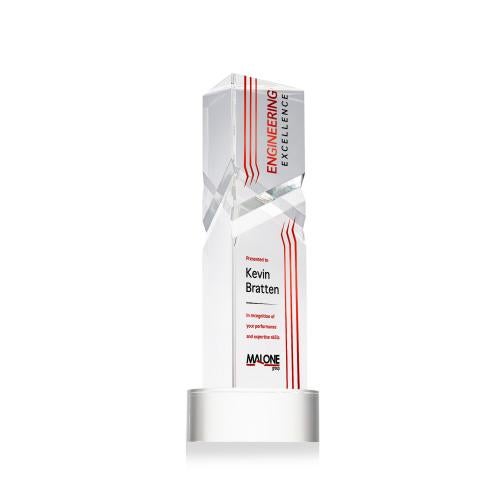 Awards and Plaques - Crystal Trophies - Groves Full Color on Lockwood Base Clear Towers Crystal Trophy