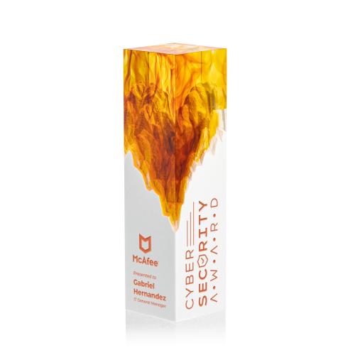 Awards and Plaques - Acrylic Trophies - Brandino Orange Towers Acrylic Trophy
