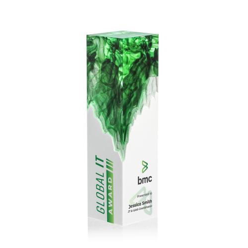 Awards and Plaques - Acrylic Trophies - Brandino Full Color Green Towers Acrylic Trophy