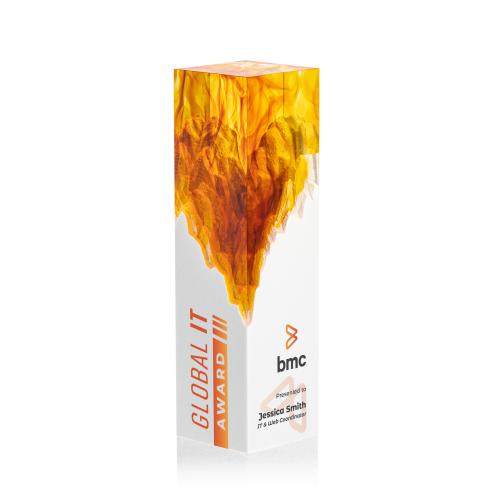 Awards and Plaques - Acrylic Trophies - Brandino Full Color Orange Towers Acrylic Trophy
