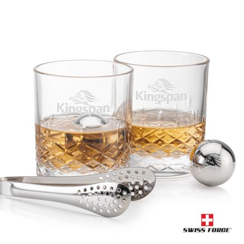 Custom Barware Glasses - Whisky Glasses - Swiss Force&reg; S/S Balls & 2 Napier OTR