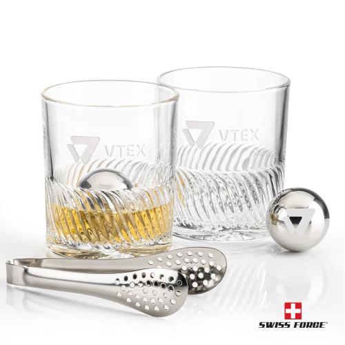 Swiss Force® S/S Balls & 2 Drysdale OTR Custom Barware Glasses - Whisky Glasses - Swiss Force® S/S Balls & 2 Drysdale OTR