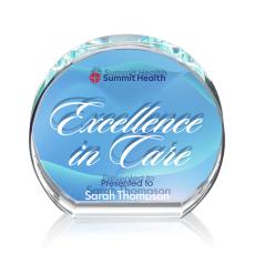 Garcia Dillon Sided Full Color Circle Crystal Trophy - Crystal Trophies