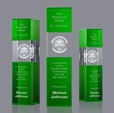 Price Tower 3D Green Towers Crystal Trophy - 3D Crystal Trophies