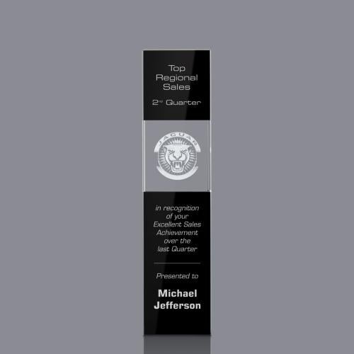 Awards and Plaques - Crystal Trophies - Price Tower 3D Black Towers Crystal Trophy