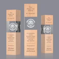 Price Tower 3D Beechwood Towers Wood Trophy - 3D Crystal Trophies