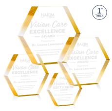 Markville Hexagon Gold Acrylic Trophy - Acrylic Trophies