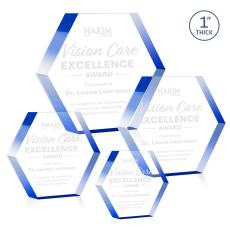 Markville Hexagon Blue Acrylic Trophy - Acrylic Trophies