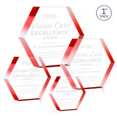 Markville Hexagon Red Acrylic Trophy - Acrylic Trophies