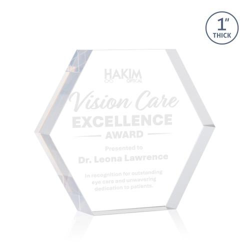 Awards and Plaques - Acrylic Trophies - Markville Hexagon Clear Acrylic Trophy