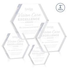 Markville Hexagon Clear Acrylic Trophy - Acrylic Trophies