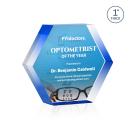 Markville Hexagon Full Color Dillon Sided Blue Acrylic Trophy