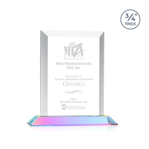 Awards and Plaques - Crystal Trophies - Hinton Prismatic Rectangle Crystal Trophy