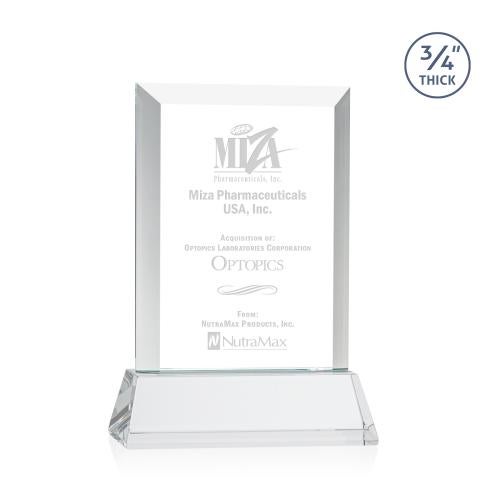Awards and Plaques - Crystal Trophies - Hinton on Helton Clear Rectangle Crystal Trophy