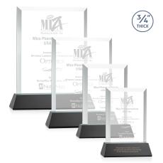Hinton on Helton Black Rectangle Crystal Trophy - Crystal Trophies