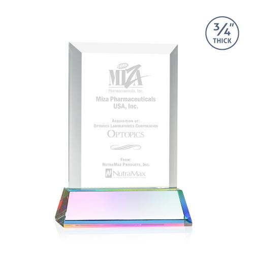 Awards and Plaques - Crystal Trophies - Hinton on Helton Prismatic Rectangle Crystal Trophy