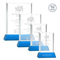 Hinton on Helton Sky Blue Rectangle Crystal Trophy - Crystal Trophies
