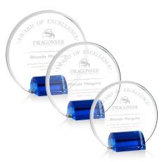 Gaston Blue Circle Crystal Trophy - Crystal Trophies