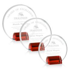Gaston Red Circle Crystal Trophy - Crystal Trophies
