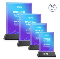 Hinton Full Color on Helton Black Rectangle Crystal Trophy - Crystal Trophies