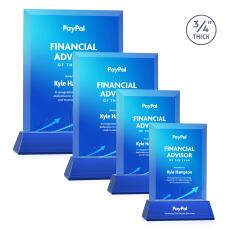 Hinton Full Color on Helton Blue Rectangle Crystal Trophy - Crystal Trophies