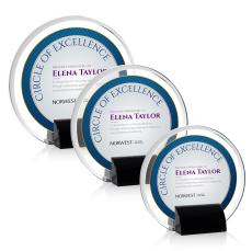 Gaston Full Color Black Circle Crystal Trophy - Crystal Trophies