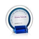 Gaston Full Color Blue Circle Crystal Trophy