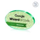 Barlow Oval Full Color Dillon Sided Emerald Circle Crystal Trophy